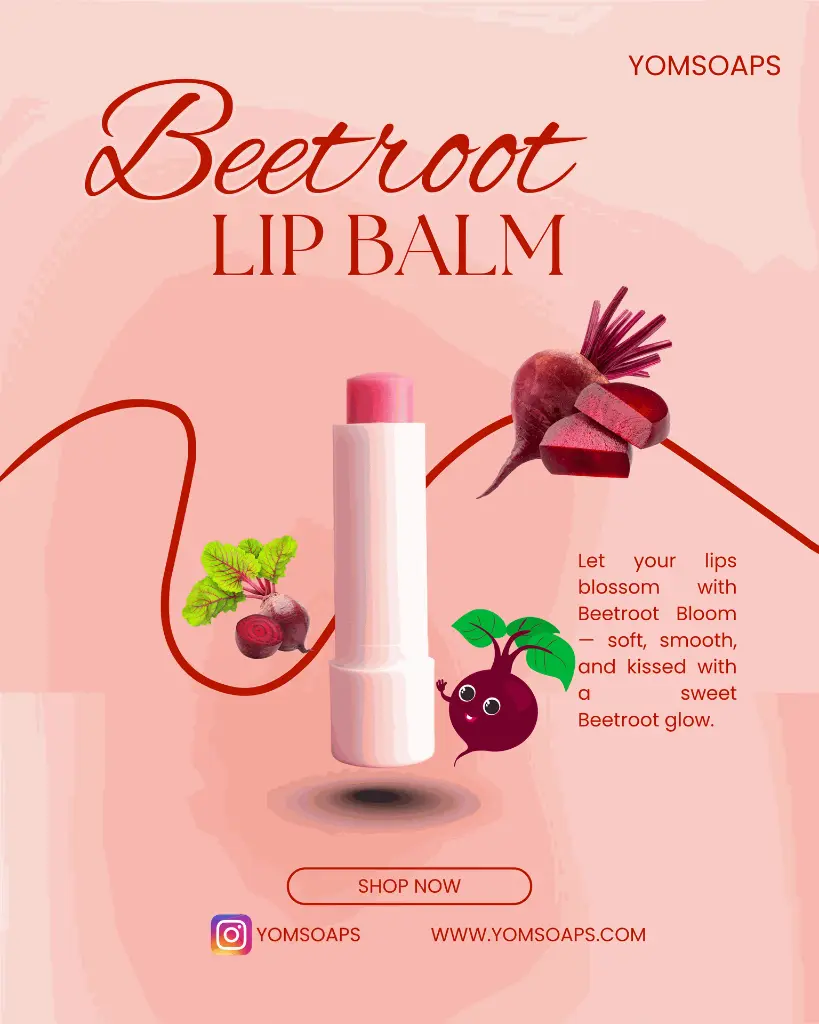 Pink and Red Minimalist Typography Lip Balm Promotion Instagram Post.webp