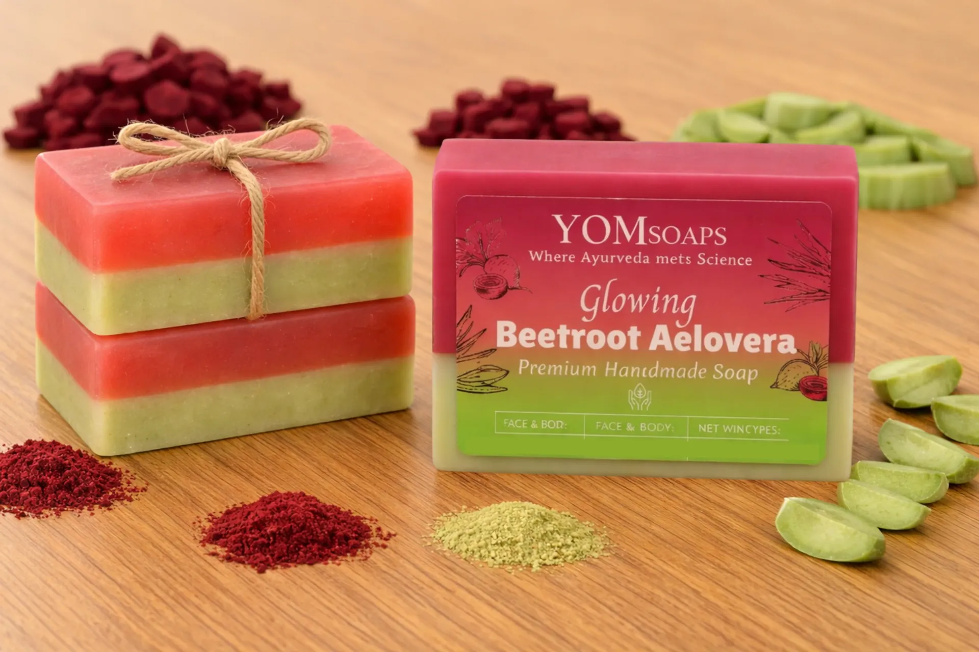 Beetroot Aloevera two layer Soap | 125g